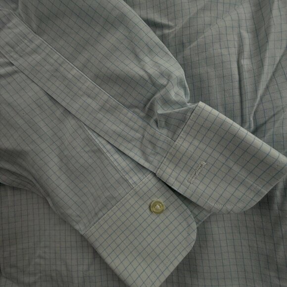 Brooks Brothers Classic Cotton Check Non-Iron Blue 17-34 Spread Men Shirt Adult - Picture 11 of 16